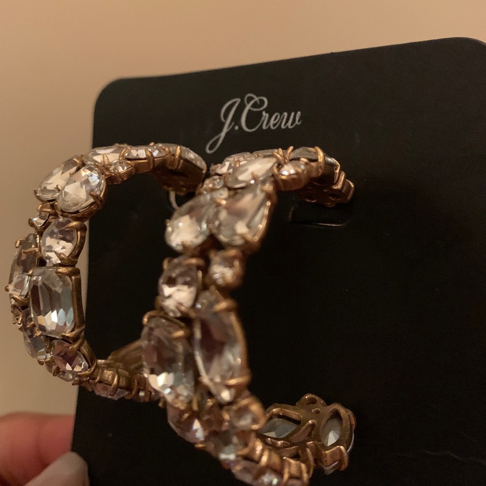 J.Crew Crystal Cluster Hoop Earrings